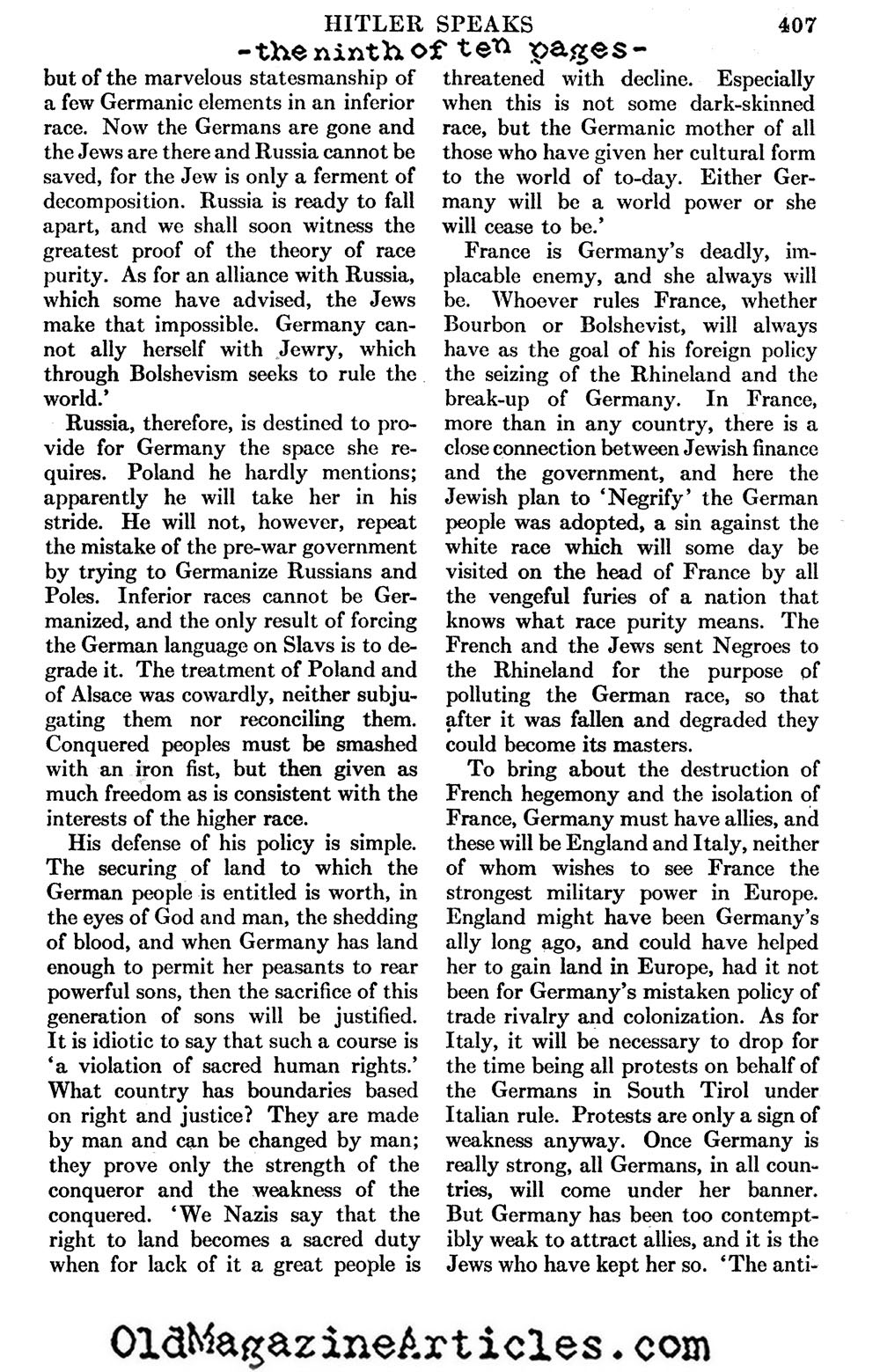 The Review of Mein Kampf (Atlantic Monthly, 1933)